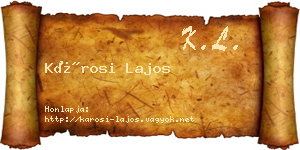Károsi Lajos névjegykártya