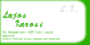 lajos karosi business card